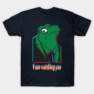 Cool, funny, cute frog with tuxedo, wstching you T-Shirt